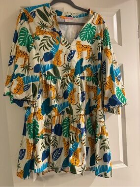 Briton Court XL- Tropical Leopard Print Dress
